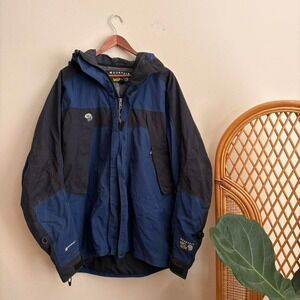 Vintage 1990's Authentic Mountain Hardwear Blue and Black Conduit Parka Jacket